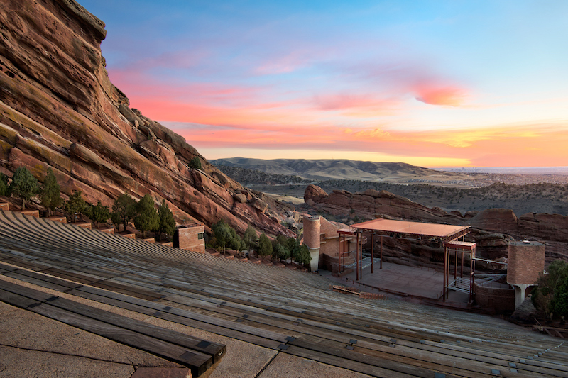 Red Rocks Amphitheatre and the surrounding red sandstone formations