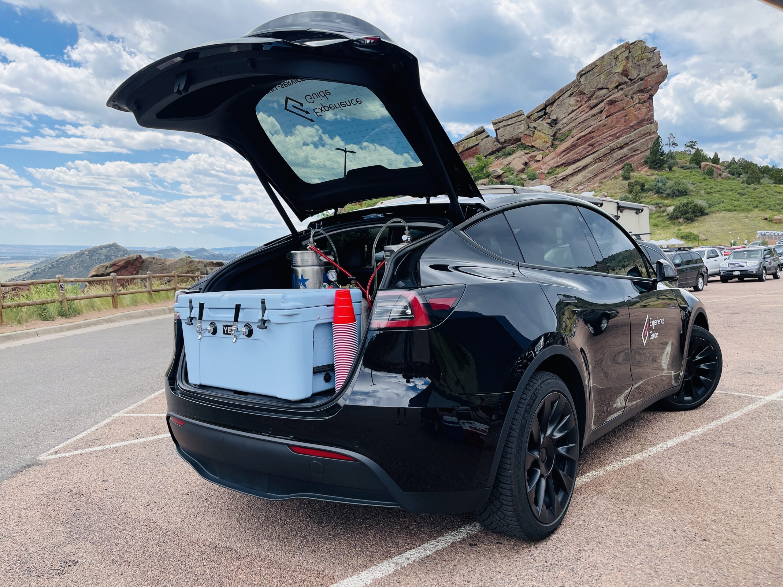 Tesla at Red Rocks tailgate party