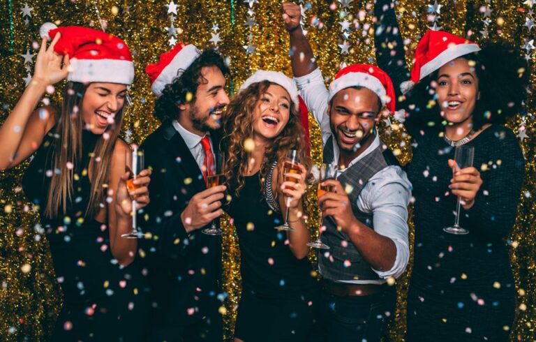 Family and friends celebrating the holidays together in Denver