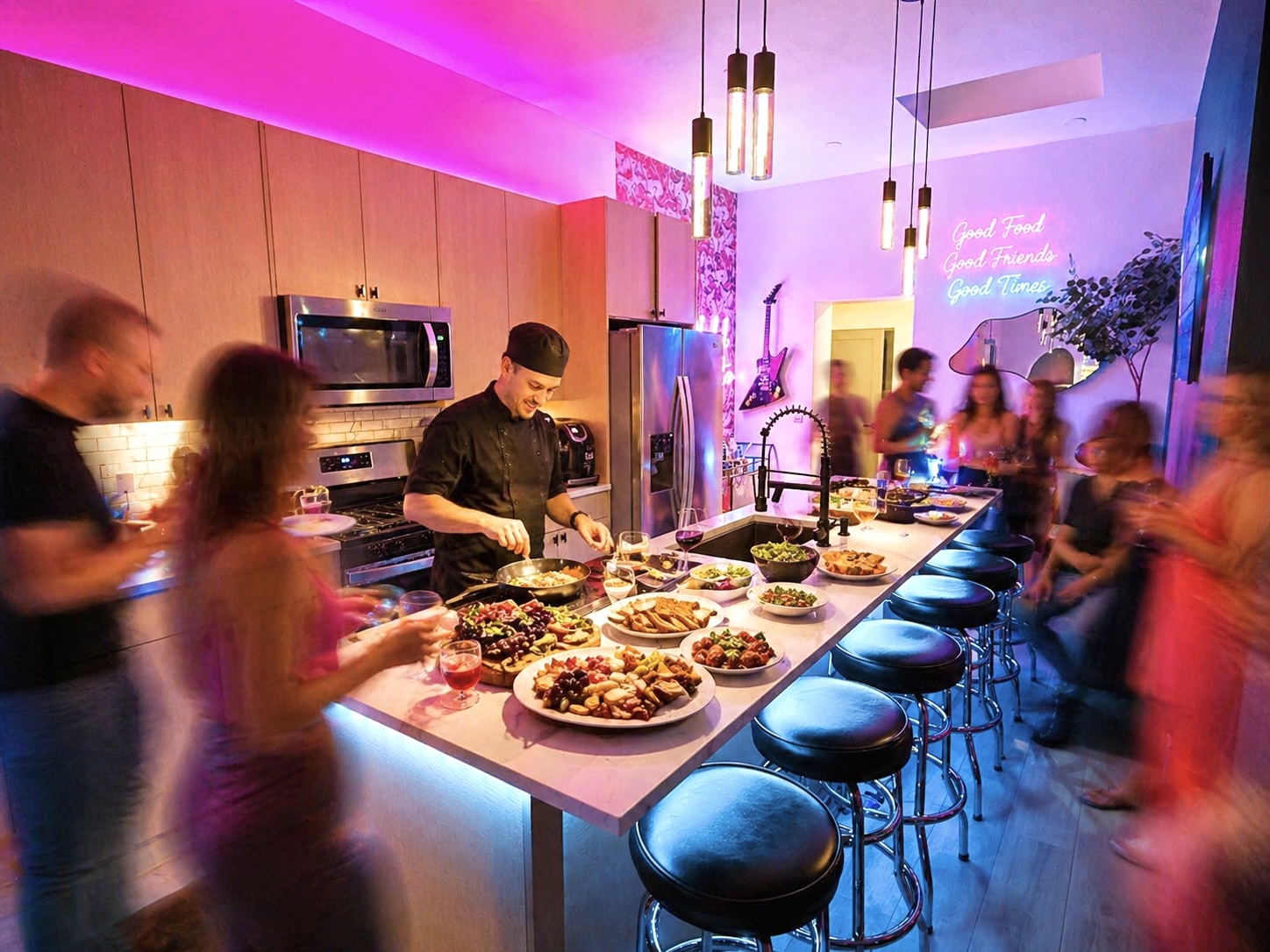 RiNo Villa kitchen and bar