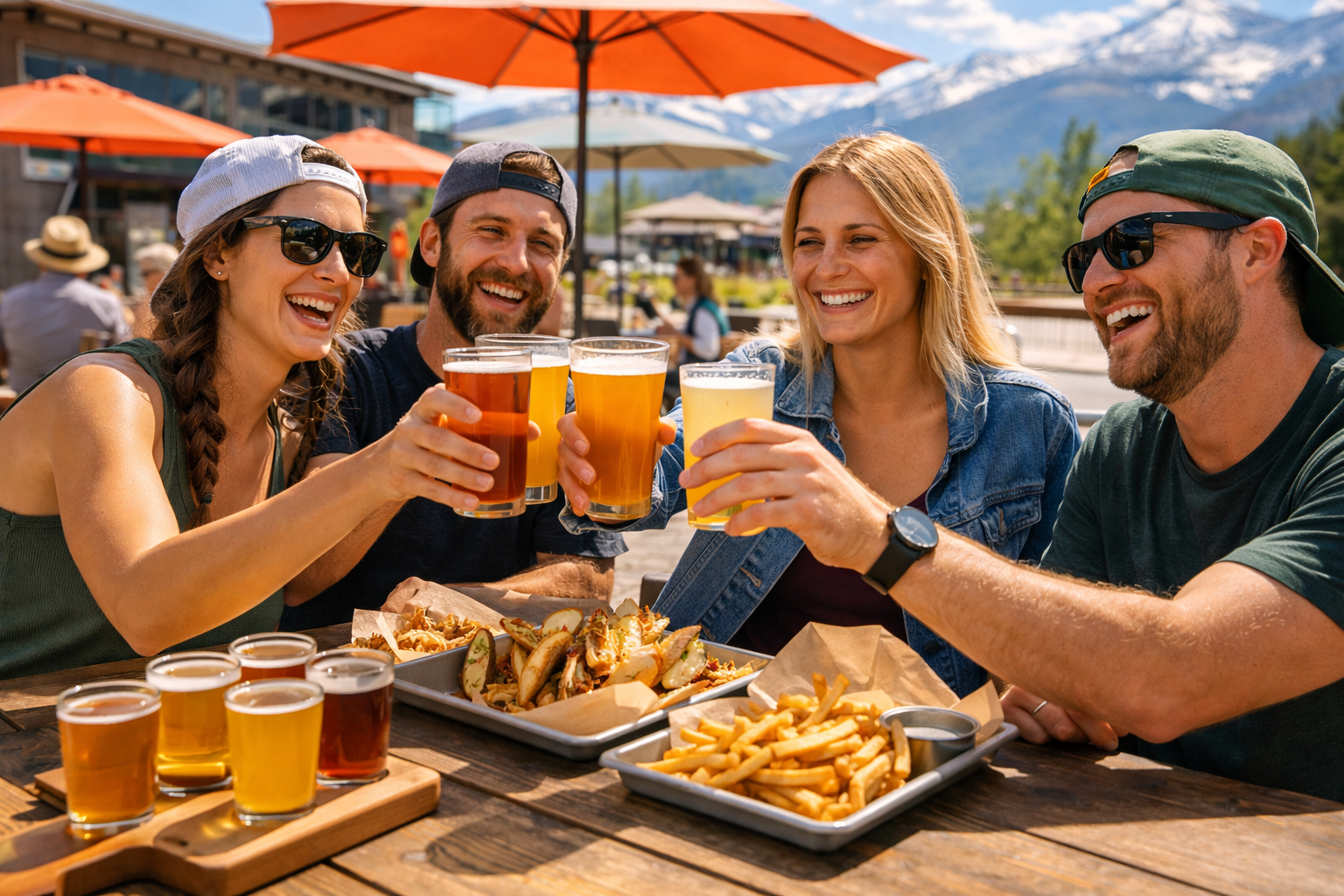 Couple cheers during a Colorado trip