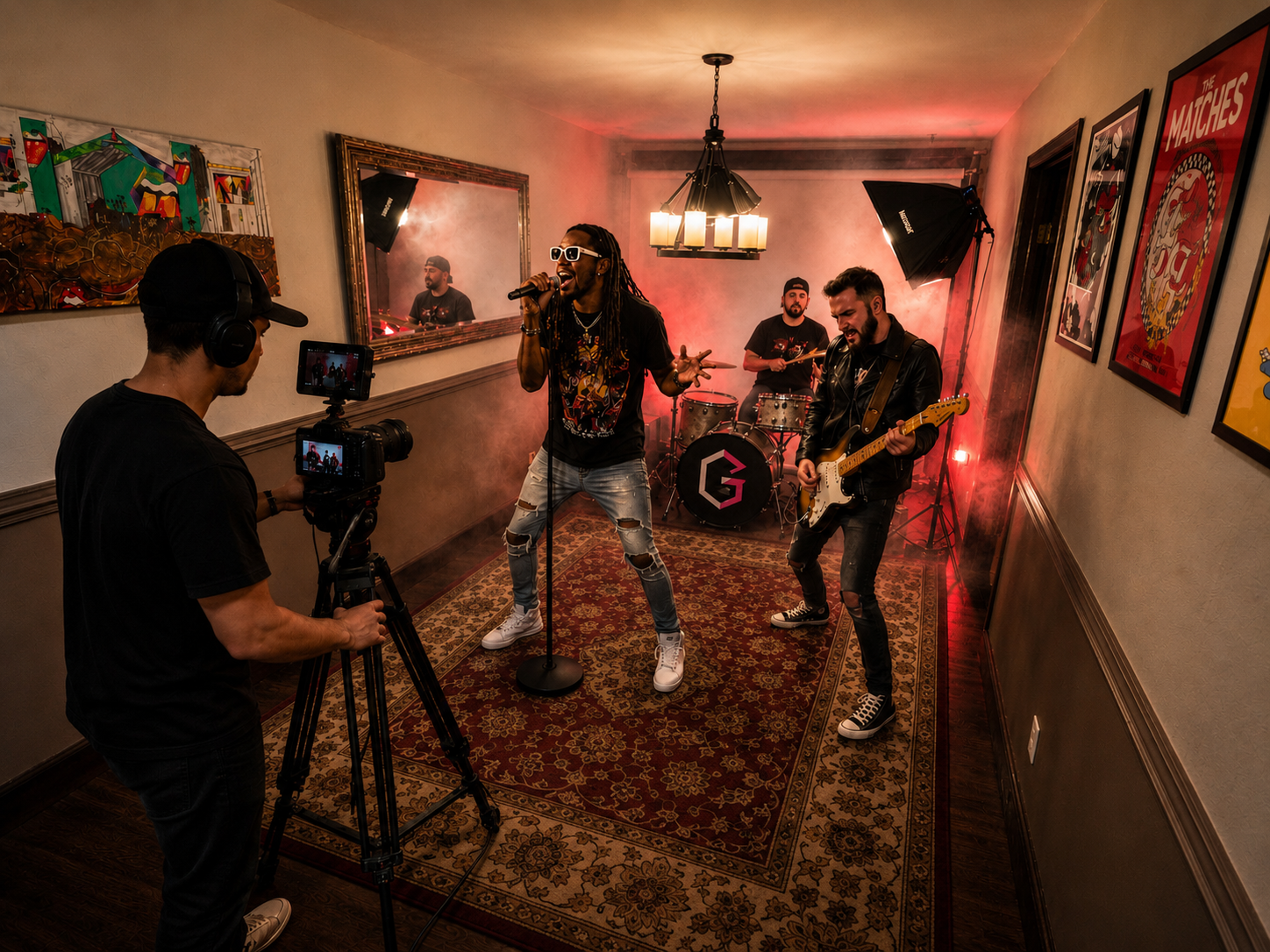 Band shooting music video at RRAR