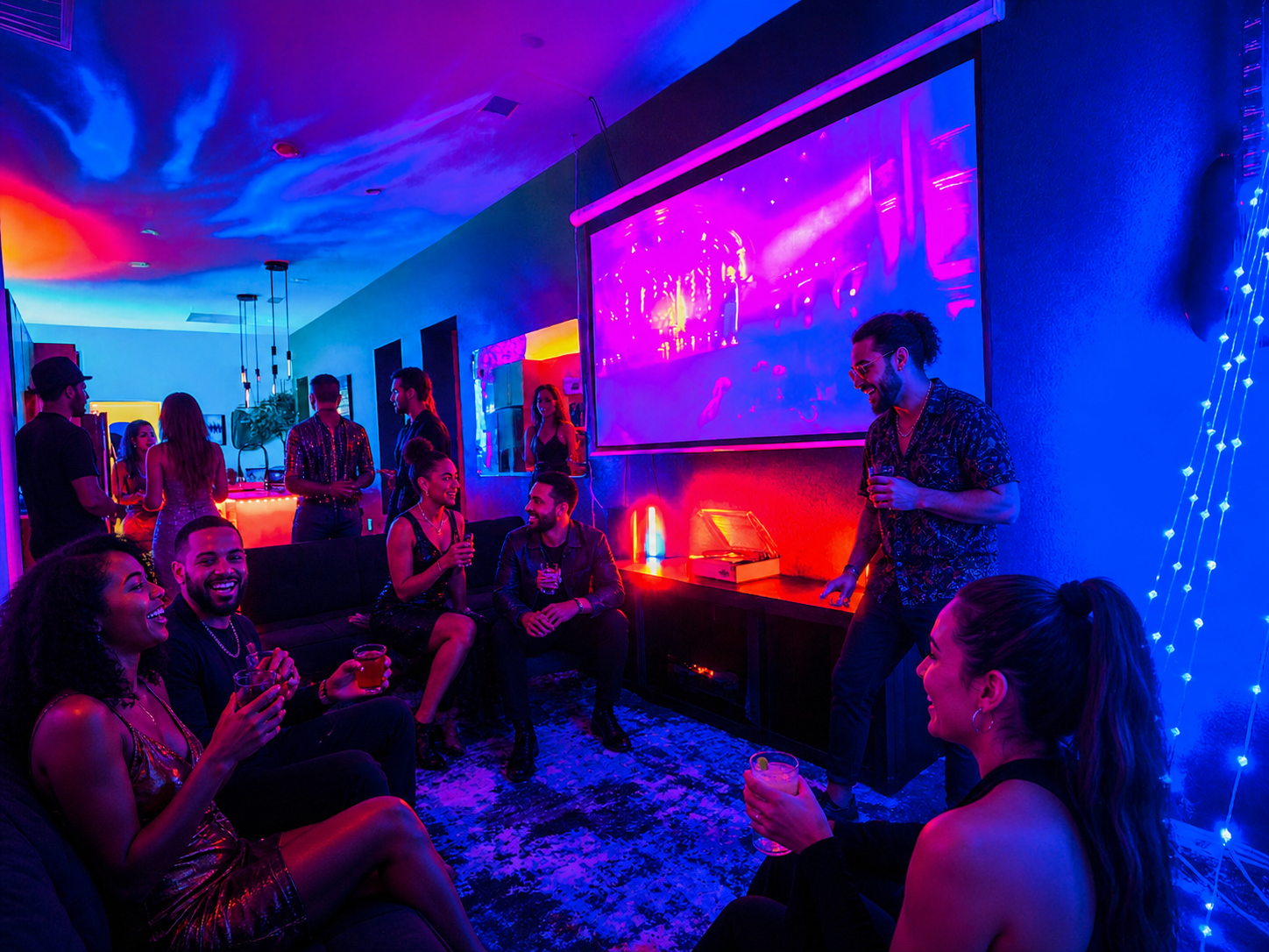 Neon speakeasy pop-up at RiNo Villa