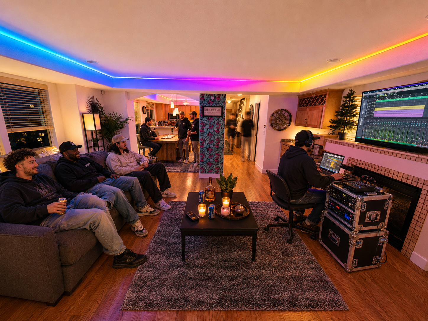 Late night mixing session at RiNo Party Palace